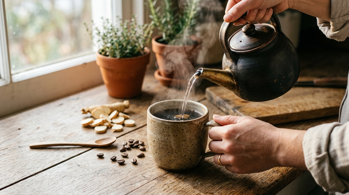 Sabah Rutininde Taze Kahve ve Ginseng Desteği